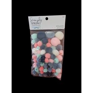 Simply Spring Construction Crafting Pom Poms 85 Pieces New Multicolor Multi Size